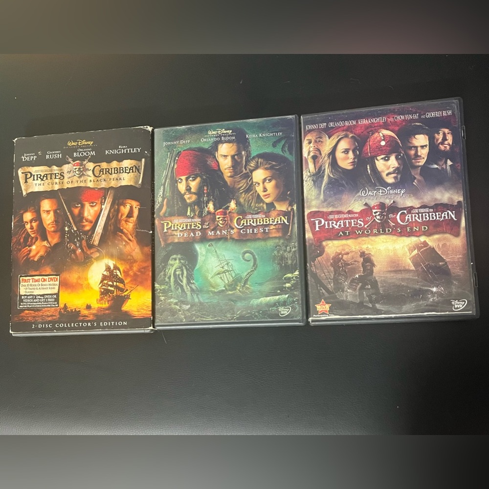 Pirates of the Caribbean DVD Trilogy: Black Pearl Deadman’s Chest, At Worlds End